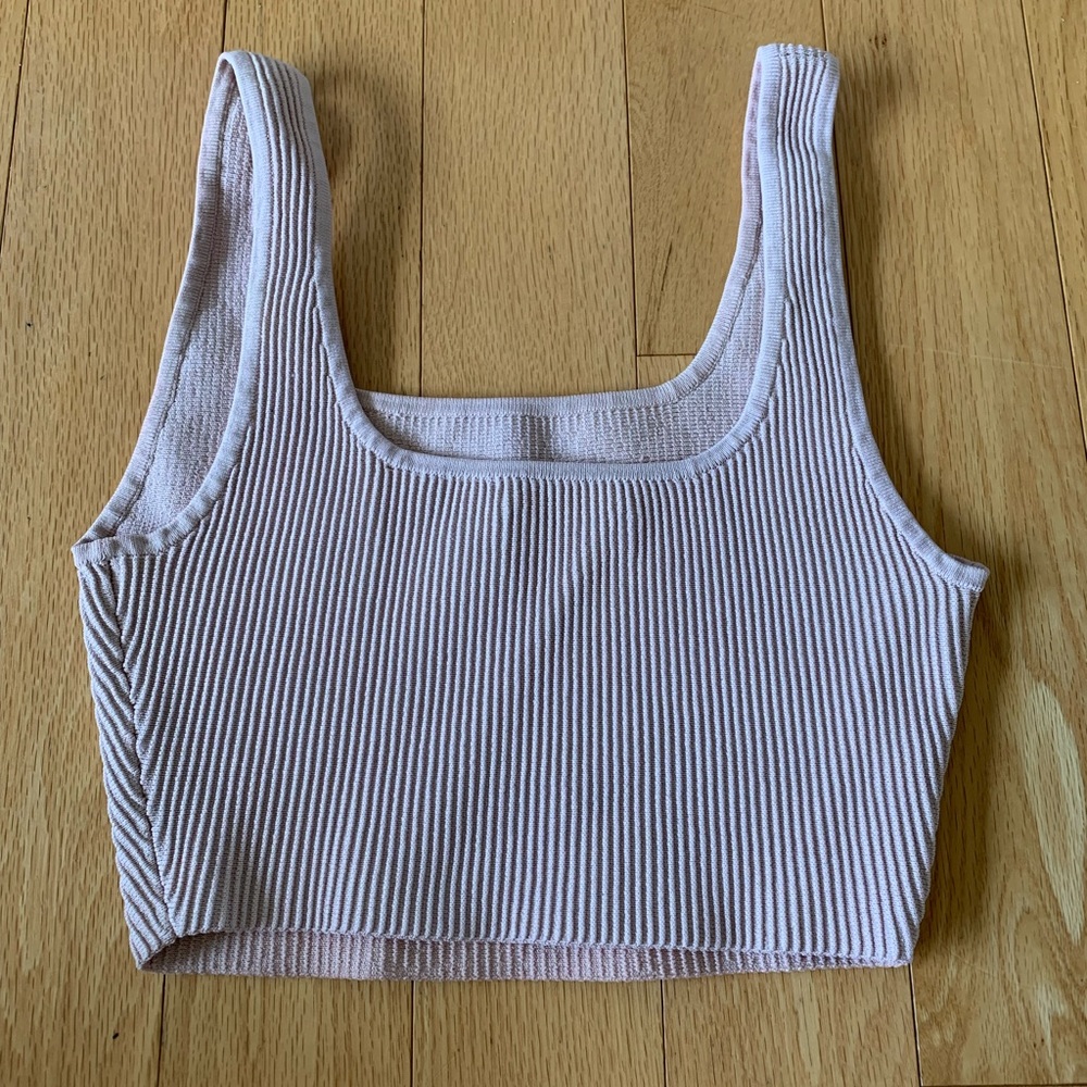 Babaton light blush pink crop top